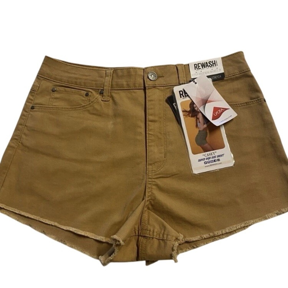 NWT REWASH sz 9 Casey Golden Brown High Rise Ultra Stretch Shorts Sz 9